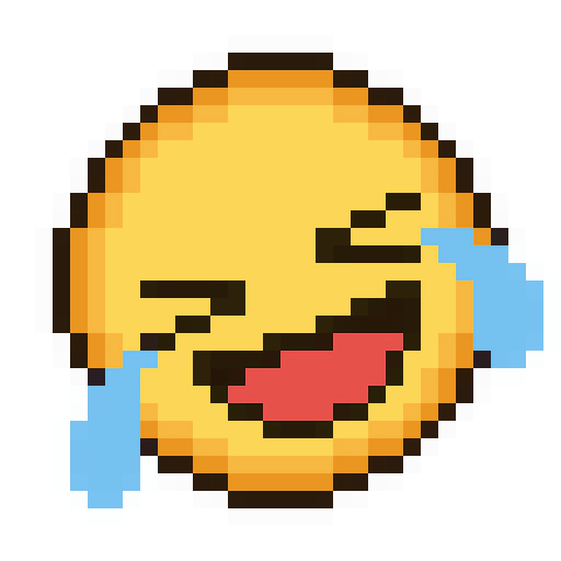 笑倒在地(張口)像素畫免費素材 32px