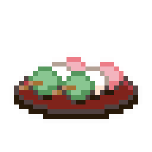 三色団子のドット絵フリー素材 32px
