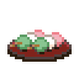 三色糯米团子像素图免费素材 32px